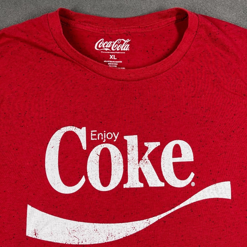 Vintage-Style Coca-Cola "Enjoy Coke" Red Graphic‎ Tee XL Retro Logo Shirt